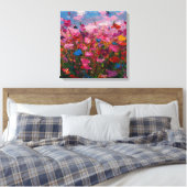 Toile Heavy Impasto Flower Field Painting Vibrant Canvas (Insitu(Chambre))