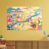 Toile Heian Courtyard Scene: Tales from a Gilded Scroll (Insitu(Salon))