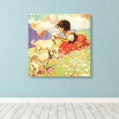 Toile "Heidi et ses chèvres" par Jessie Willcox Smith (Insitu (Plancher de Bois))