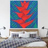 Toile Heliconia Flower, Abstraite peinture d'art floral  (Insitu(Chambre))