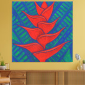 Toile Heliconia Flower, Abstraite peinture d'art floral  (Insitu(Salon))