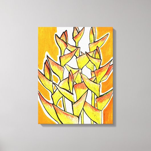 Toile Heliconia Rostrata, Lobster Claw, fleurs tropicale (Recto)