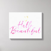 Toile Hello Beautiful avec Gold Heart (Recto)