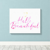Toile Hello Beautiful avec Gold Heart (Insitu (Plancher de Bois))