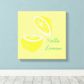 Toile Hello Lemon jaune moderne fruit (Insitu (Plancher de Bois))