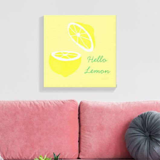 Toile Hello Lemon jaune moderne fruit (Insitu(Salon))