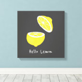 Toile Hello Lemon jaune moderne fruit (Insitu (Plancher de Bois))