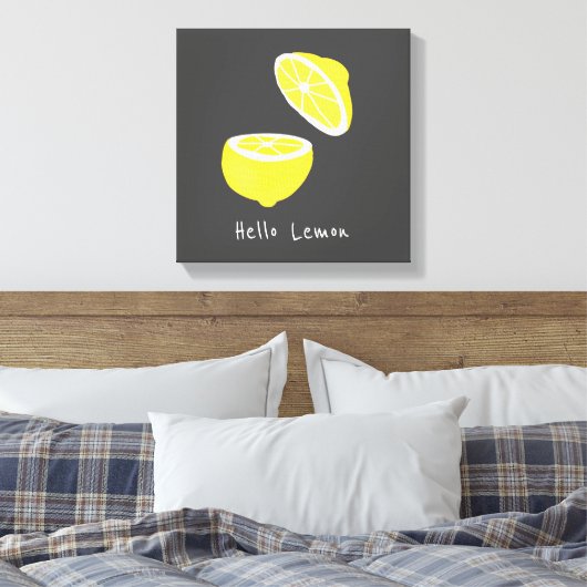 Toile Hello Lemon jaune moderne fruit (Insitu(Chambre))