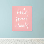 Toile Hello Sweek Cheek Funny Toilettes Dusty Rose salle (Insitu (Plancher de Bois))