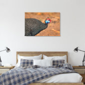 Toile Helmeted Guinea Fowl (Numida meleagris). Afrique, (Insitu(Chambre))