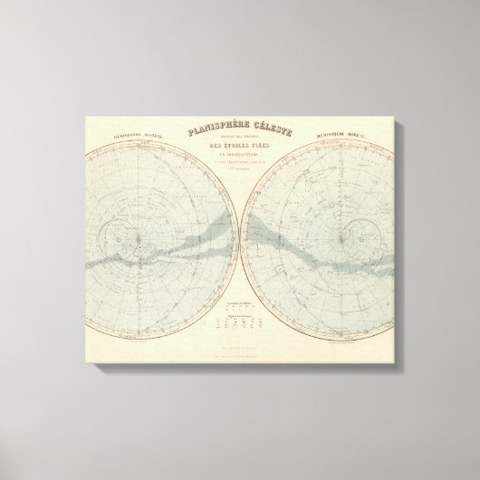 Toile Hémisphère Celeste Planisphère (Recto)