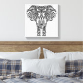 Toile Henna Mehndi Eléphant indien décoré 6 (Insitu(Chambre))