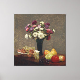 Toile Henri Fantin-Latour Asters et nature morte aux fru