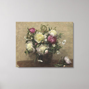 Toile Henri Fantin-Latour Vase Vintage de pivoines