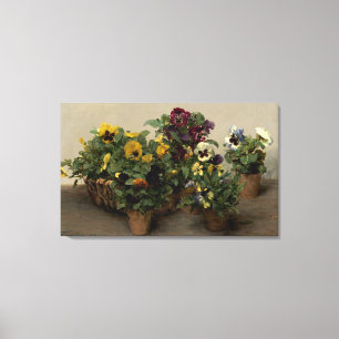 Toile Henri Fantin-Latour Vintage Pansies violet jaune