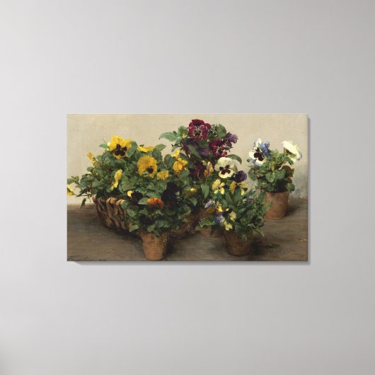 Toile Henri Fantin-Latour Vintage Pansies violet jaune (Recto)