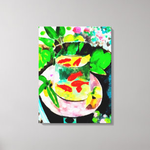 Toile Henri Matisse, Le poisson rouge, dessin numérique