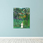Toile Henri Rousseau - Une femme marche dans une forêt e (Insitu (Plancher de Bois))