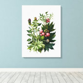 Toile Herbes sauvages et fleurs aquarelle art (Insitu (Plancher de Bois))