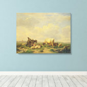 Toile Herdsman and Herd, c.1880 (Insitu (Plancher de Bois))