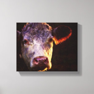 Toile Hereford Cow Canvas Art