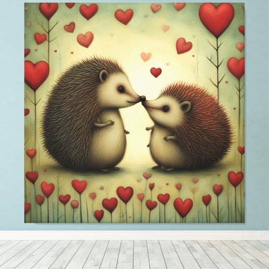Toile Hérisson Amour 1 (Insitu (Plancher de Bois))