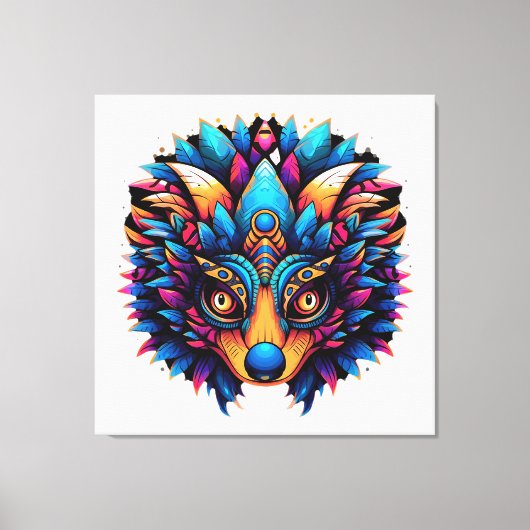 Toile Hérisson coloré Pop Art (Recto)