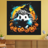 Toile Hérisson d'Halloween et citrouilles mignon (Insitu(Salon))