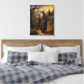 Toile Hermite avec une lanterne. Hermite du tarot (Insitu(Chambre))