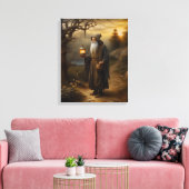 Toile Hermite avec une lanterne. Hermite du tarot (Insitu(Salon))