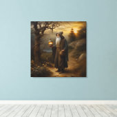 Toile Hermite avec une lanterne. Hermite du tarot (Insitu (Plancher de Bois))