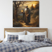 Toile Hermite avec une lanterne. Hermite du tarot (Insitu(Chambre))