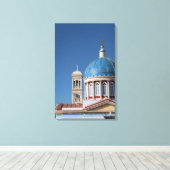 Toile Hermoupolis, île de Syros, Grèce. Dôme bleu de (Insitu (Plancher de Bois))