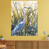 Toile Heron Dans Les Herbes L'Art Naturel Sauvage (Insitu(Salon))