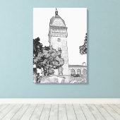 Toile Heublein Tower - Connecticut Sketch Art (Insitu (Plancher de Bois))