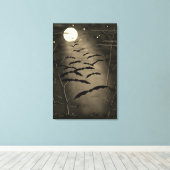 Toile Heure de prescription Pleine lune chauves-souris H (Insitu (Plancher de Bois))