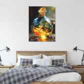 Toile Heure d'or dans une bouteille - Parfum de coucher (Insitu(Chambre))