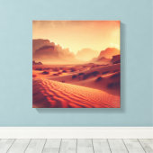 Toile Heure dorée sur les falaises du désert – Impressio (Insitu (Plancher de Bois))