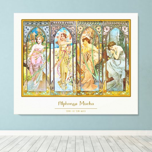 Toile Heure du jour - Alphonse Mucha (Insitu (Plancher de Bois))
