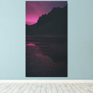 Toile Heure Violette — Silence Montagnard au Crépuscule