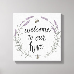 Toile Heureux à la maison d'abeille exprime l'accueil