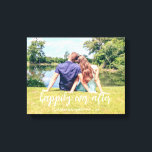 Toile Heureux Jamais après deux photos<br><div class="desc">Montrez votre photo préférée avec cette photo d'impression moderne,  avec les mots heureux jamais après dans une belle superposition de texte. Un cadeau parfait pour un couple fiancé ou marié. Modèle photo via Pixabay sous licence CC0 et doit être remplacé par votre propre photo</div>