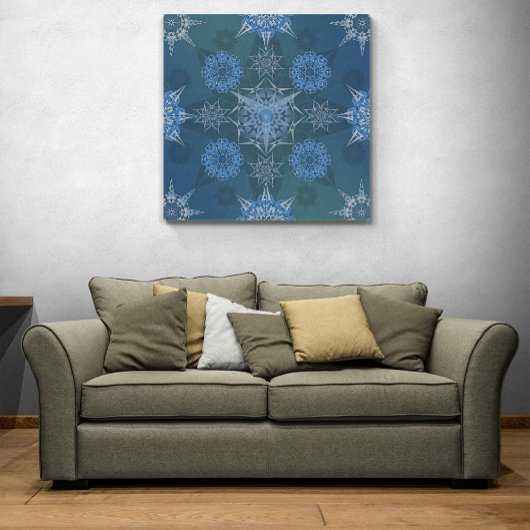 Toile Hexa triangles yantra pétales inscription