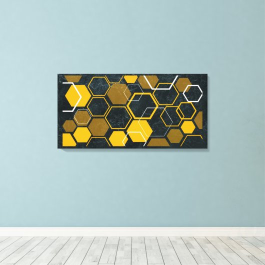 Toile HexaFlux : Flux Hexagonal futuriste (Insitu (Plancher de Bois))