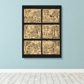 Toile Hexaptyque de sorcières après Guazzo 18x24 (Insitu (Plancher de Bois))