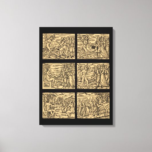 Toile Hexaptyque de sorcières après Guazzo 18x24 (Recto)