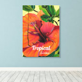Toile Hibiscus d'oranger tropical d'été (Insitu (Plancher de Bois))