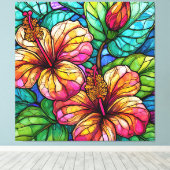 Toile hibiscus en verre tendu (Insitu (Plancher de Bois))