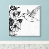Toile Hibiscus et colibri (Insitu (Plancher de Bois))