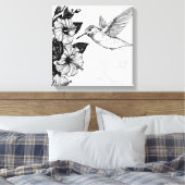 Toile Hibiscus et colibri (Insitu(Chambre))